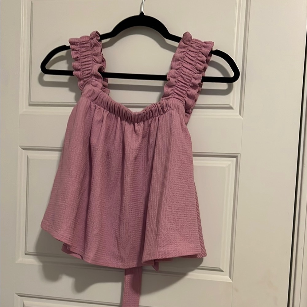 Vestique Mauve Textured Sleeveless Blouse